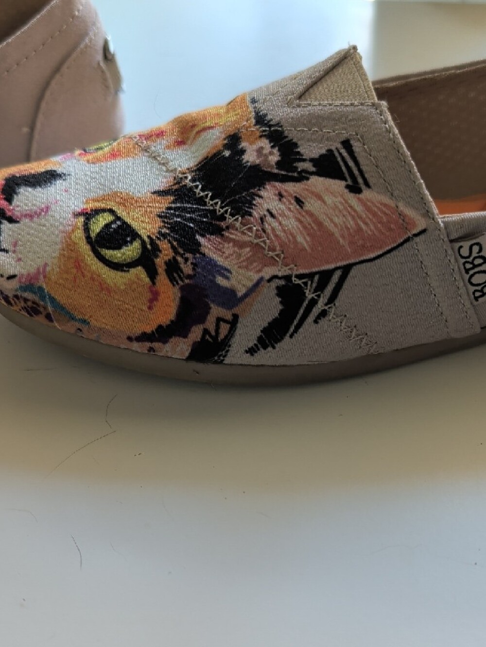 Skechers BOBS Memory Foam Cat Print Slip-On Flats - Multicolor - Picture 3 of 8